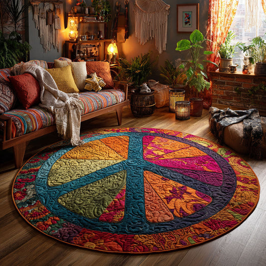 Cosmic Peace Quilted Round Mat NCU0TV185
