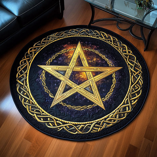 Cosmic Pentagram Quilted Round Mat NCU0PT3362