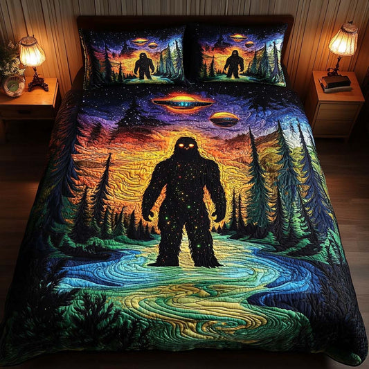 Cosmic Sasquatch 3-Piece Quilted Bedding Set NCU0NT8009