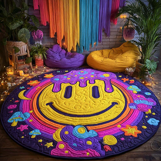 Cosmic Smile Quilted Round Mat NCU0XD546