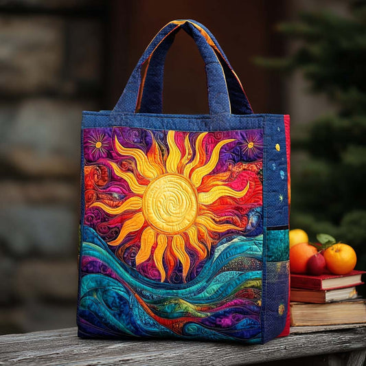 Cosmic Sun Quilted Tote Bag NCU0XD471