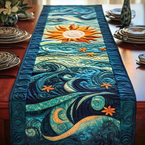 Cosmic Tides Quilted Table Runner NCU0PT6548