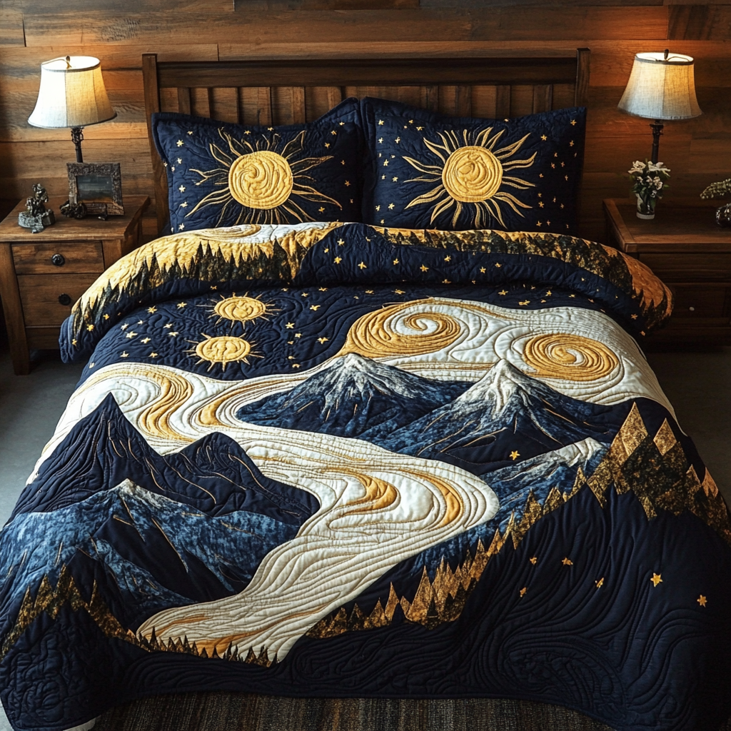 Cosmic Trail 3-Piece Quilted Bedding Set NCU0VL986