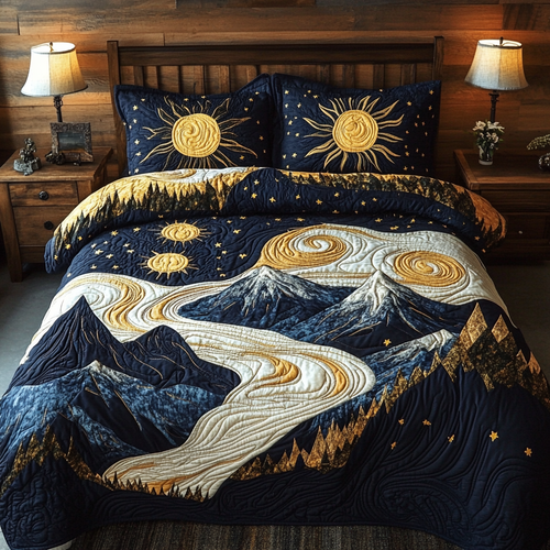 Cosmic Trail 3-Piece Quilted Bedding Set NCU0VL986