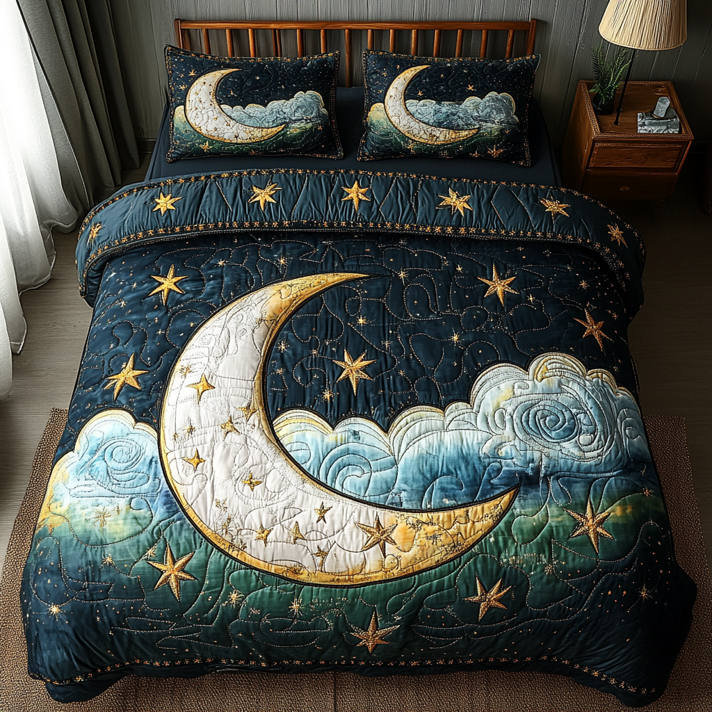Cosmic Tranquility 3-Piece Quilted Bedding Set NCU0DK5111