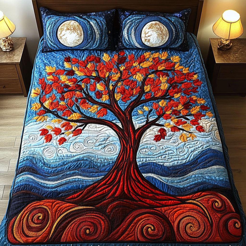 Cosmic Tree 3-Piece Quilted Bedding Set NCU0NT4443