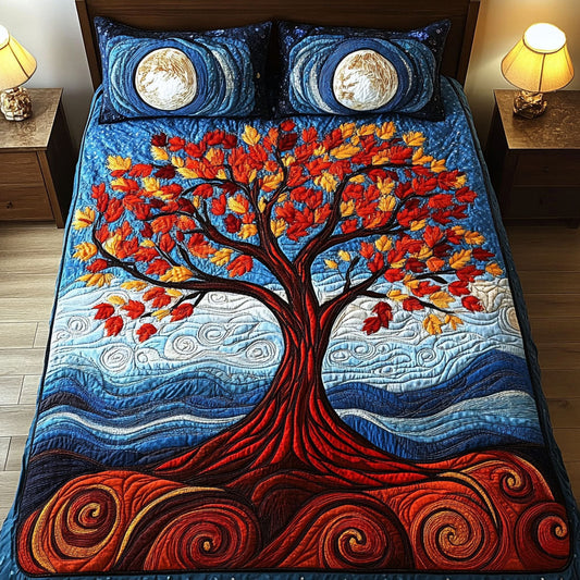 Cosmic Tree 3-Piece Quilted Bedding Set NCU0NT4443