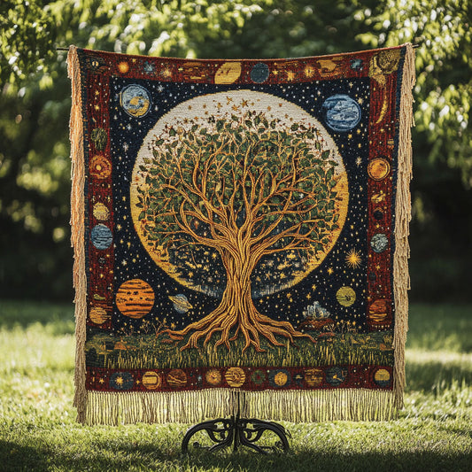 Cosmic Tree of Life Woven Sofa Blanket NCU0NT4776
