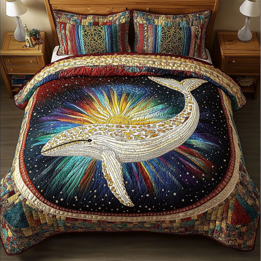 Cosmic Whale Dreams 3-Piece Quilted Bedding Set NCU0PT3758