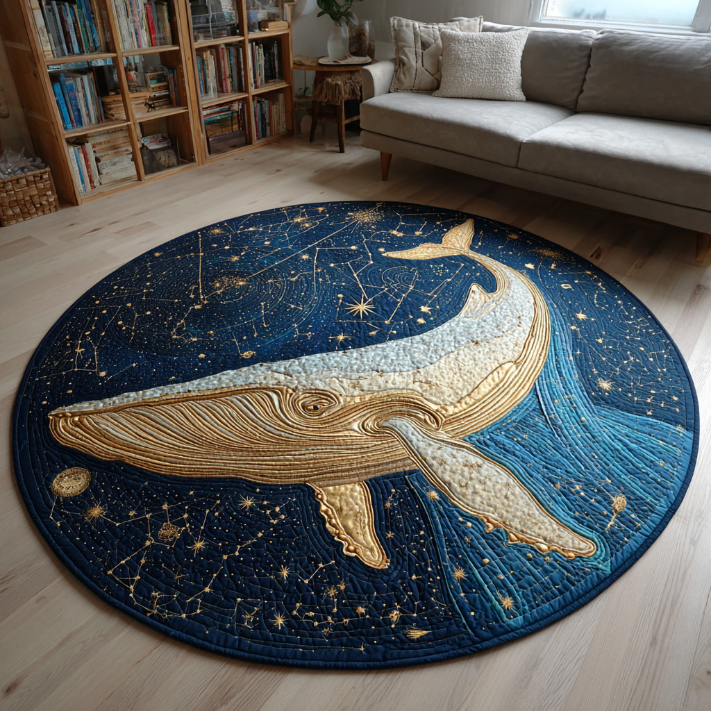 Cosmic Whale Quilted Round Mat NCU0HH154