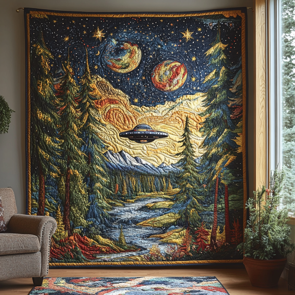 Cosmic Woodland Quilted Blanket NCU0DV5802