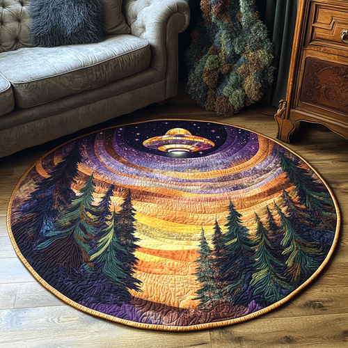 Cosmic Woodland Quilted Round Mat NCU0DV5899