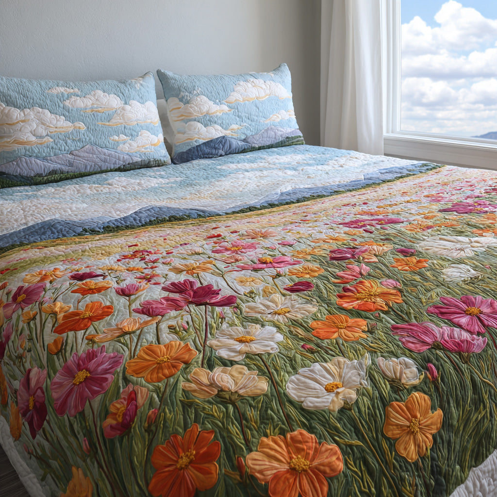 Cosmos Coast 3-Piece Quilted Bedding Set NCU0VL3145