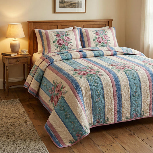 Cottage Bloom 3-Piece Quilted Bedding Set NCU0TD2521