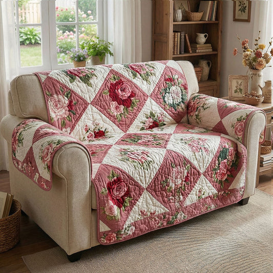 Cottage Bloom Haven Quilted Sofa Cover NCU0PT11427