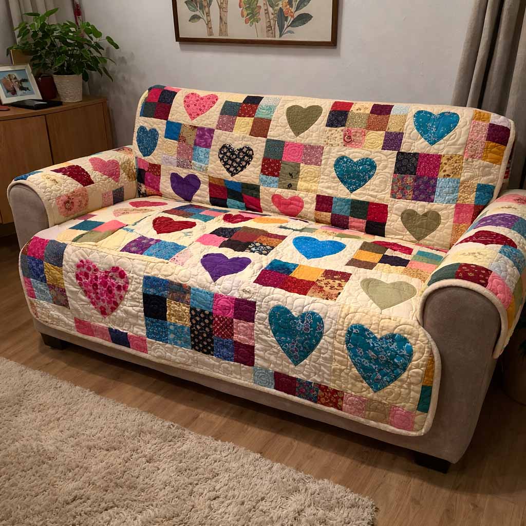 Cottage Bloom Quilted Sofa Cover NCU0XD2535