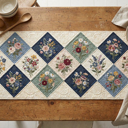 Cottage Bloom Quilted Table Runner NCU0TV1539