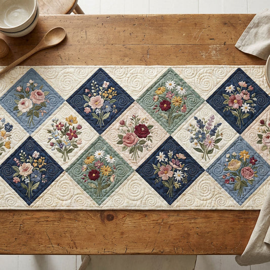 Cottage Bloom Quilted Table Runner NCU0TV1539