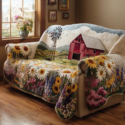 Cottage Daisy Quilted Sofa Cover NCU0DV8990
