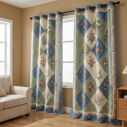Cottage Diamond Quilted Curtains NCU0TV1752