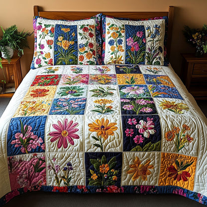 Cottage Garden 3-Piece Quilted Bedding Set NCU0PT4778