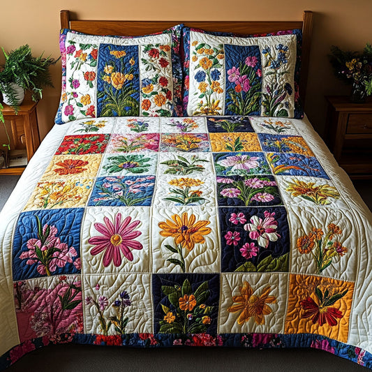 Cottage Garden 3-Piece Quilted Bedding Set NCU0PT4778