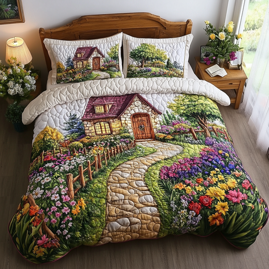 Cottage Garden 3-Piece Quilted Bedding Set NCU0VL2612