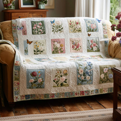 Cottage Garden Breeze Quilted Sofa Cover NCU0PT11513
