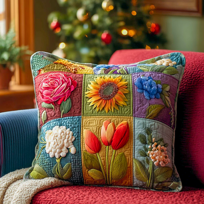 Cottage Garden Quilted Pillow Case NCU0XD1259