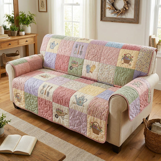 Cottage Garden Quilted Sofa Cover NCU0TV1801