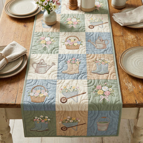 Cottage Garden Quilted Table Runner NCU0TV1778
