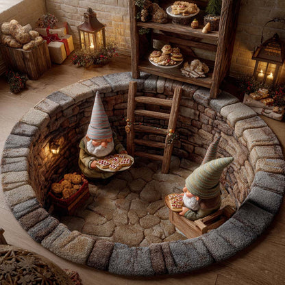 Cottage Gnome Spiral Round Carpet NCU0XD2037