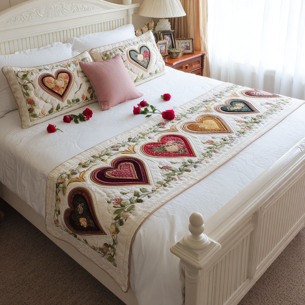 Cottage Hearts Quilted Bed Runner NCU0PT10804