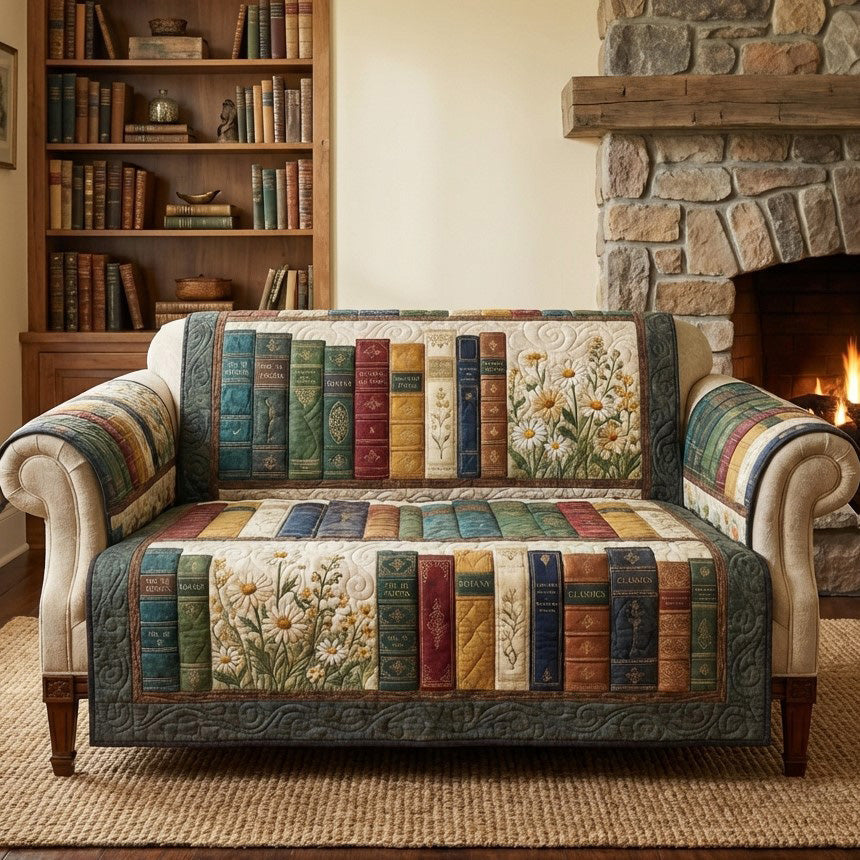 Cottage Library Quilted Sofa Cover NCU0TV1602
