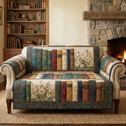 Cottage Library Quilted Sofa Cover NCU0TV1602