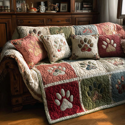 Cottage Paw Quilted Sofa Cover NCU0PT10988