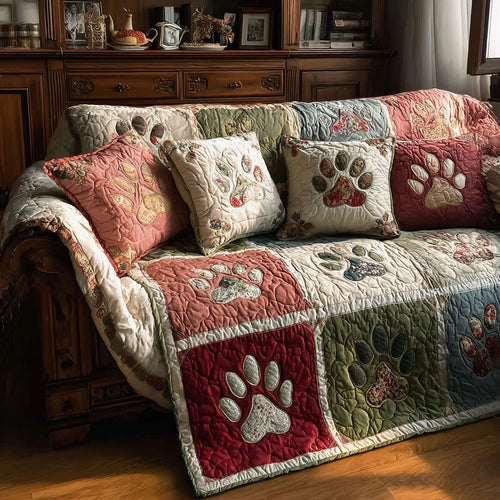 Cottage Paw Quilted Sofa Cover NCU0PT10988