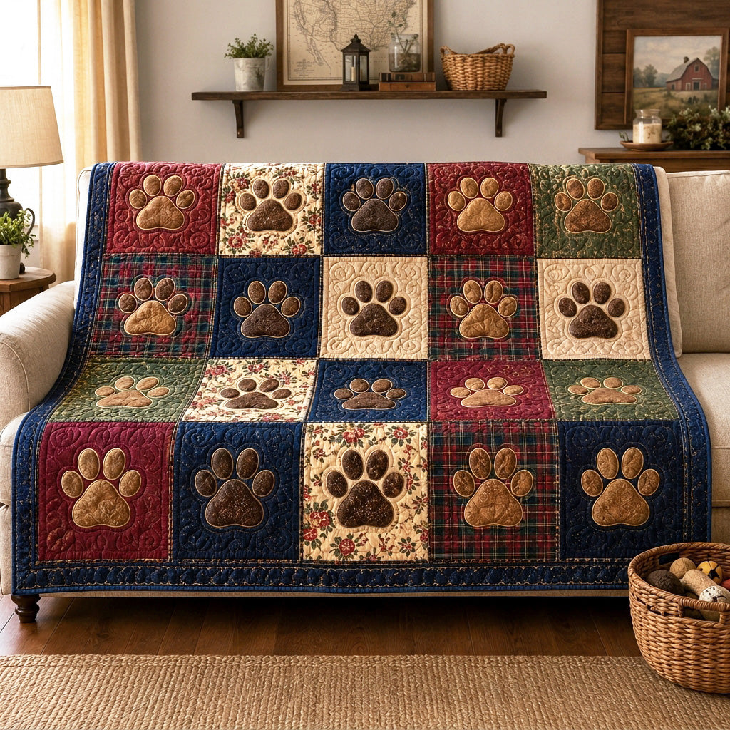 Cottage Paws Quilted Blanket NCU0TV1994