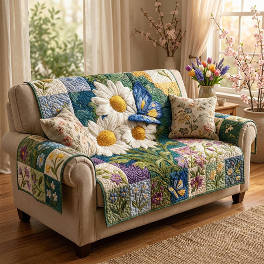 Cottage Wings Quilted Sofa Cover NCU0TD2540