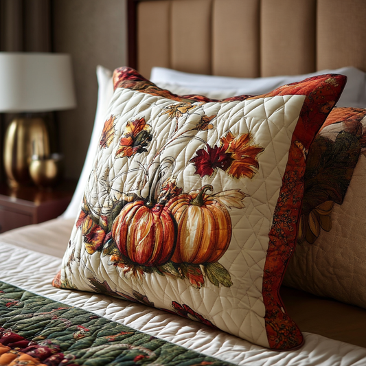 Country Pumpkin Lane Quilted Pillow Case NCU0PT8943