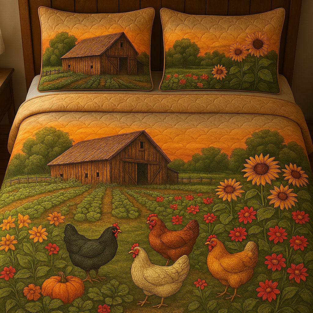Country Acres 3-Piece Quilted Bedding Set NCU0PT5574