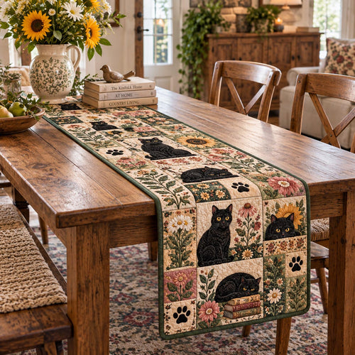 Country Black Cat Quilted Table Runner NCU0DV10481