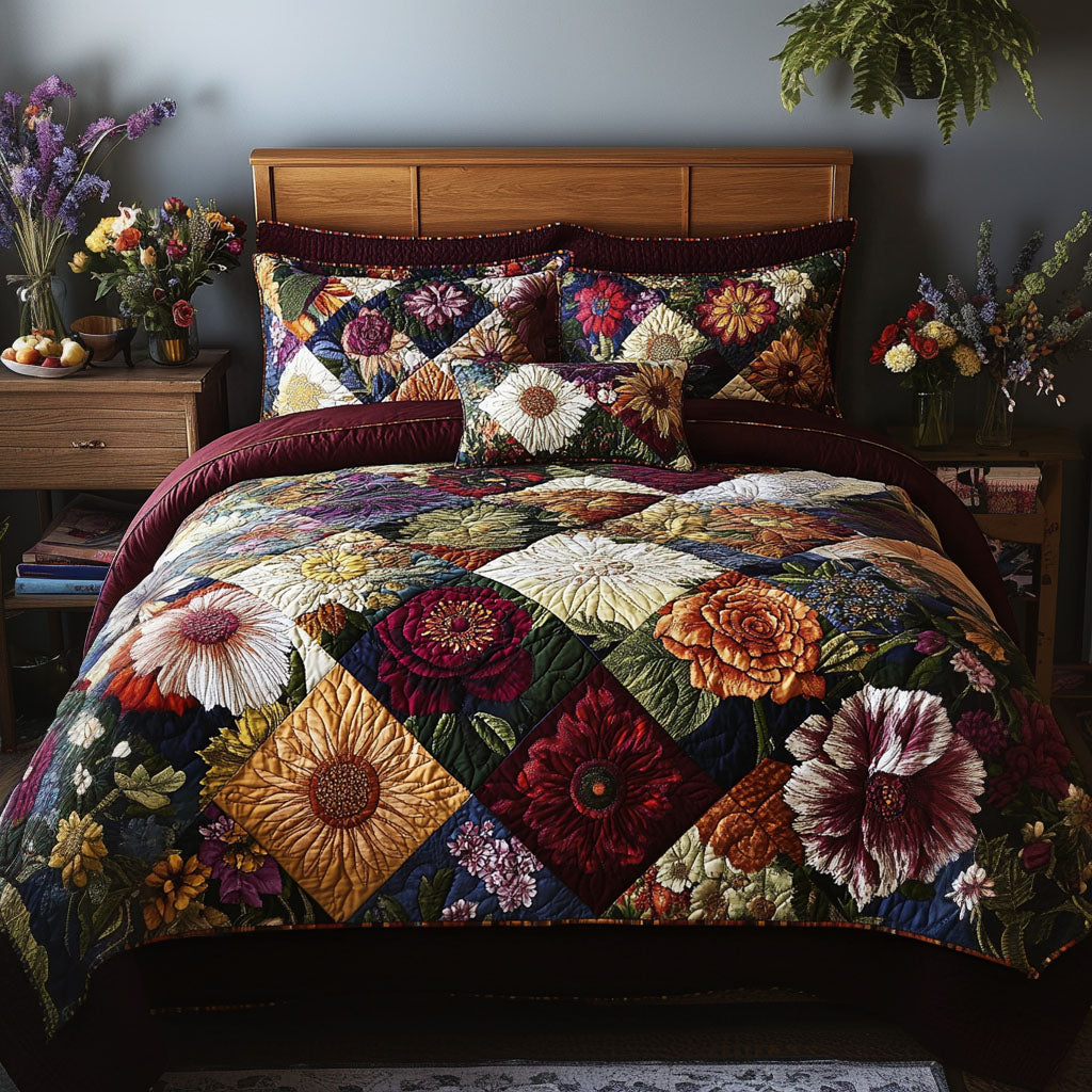 Country Bloom 3-Piece Quilted Bedding Set NCU0PT5139