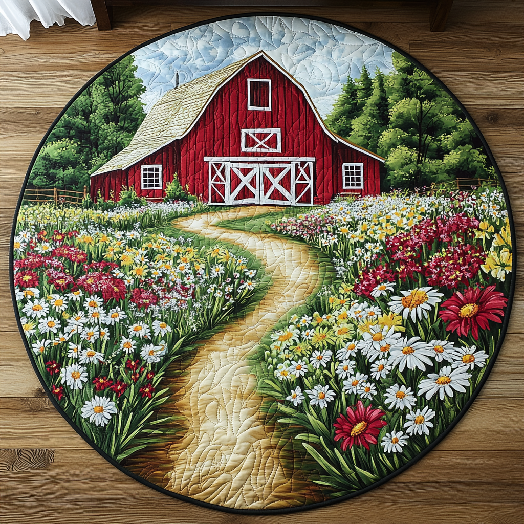 Country Bloom Quilted Round Mat NCU0VH4912