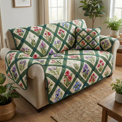 Country Bloom Quilted Sofa Cover NCU0NT12346