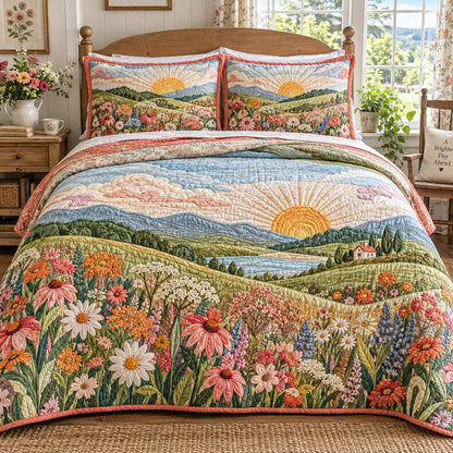 Country Bloom Sunrise 3-Piece Quilted Bedding Set NCU0DV10307