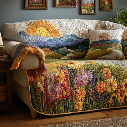 Country Blossom Quilted Sofa Cover NCU0DV8994