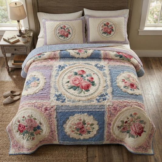 Country Blossoms 3-Piece Quilted Bedding Set NCU0TD2528