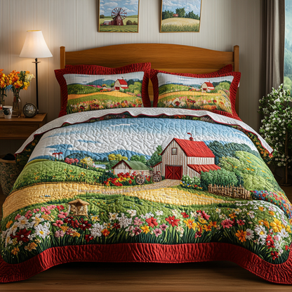 Country Breeze 3-Piece Quilted Bedding Set NCU0VH4057