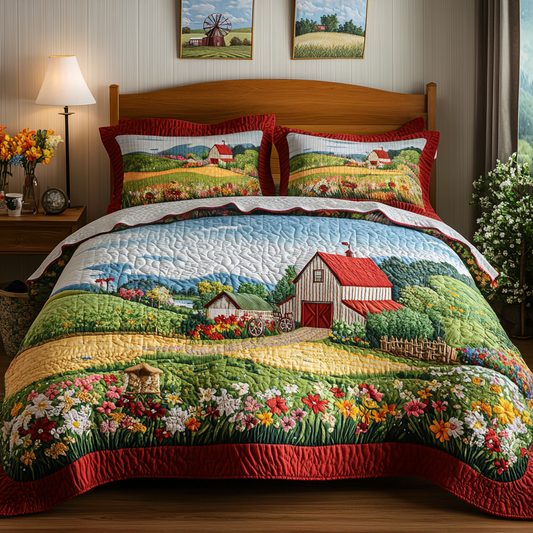 Country Breeze 3-Piece Quilted Bedding Set NCU0VH4057
